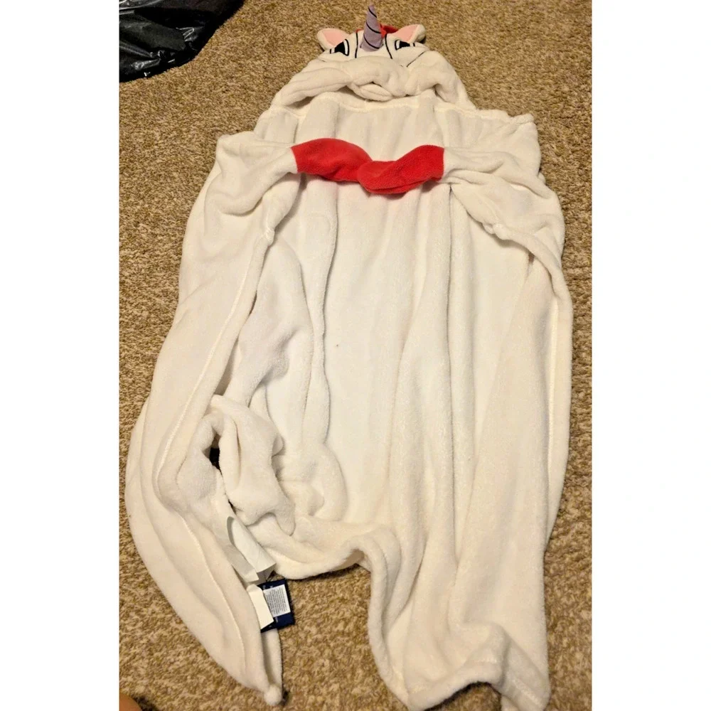 Cuddly Buddies Kids Toddler Hooded Bath Towel White Unicorn Plush Soft Cotton
